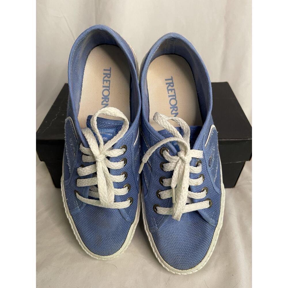 TRETORN Canvas Sneakers Women's 8.5 Shoes Blue Marina Lace-Up Athleisure Casual - Picture 3 of 11